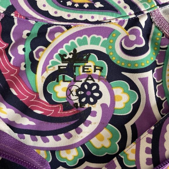 Peter Millar Quarter Zip Performance Pullover Womens XS Purple Paisley Golf - Picture 8 of 8